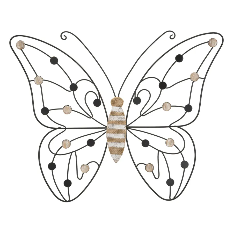 Panel z Żelaza i Drewna BUTTERFLY 39,5 1,5 33,5 cm MIN 2